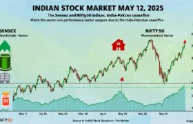 🇮🇳 Indian Markets Soar on Ceasefire Relief; Energy and Real Estate Shine, Pharma Lags – May 12, 2025